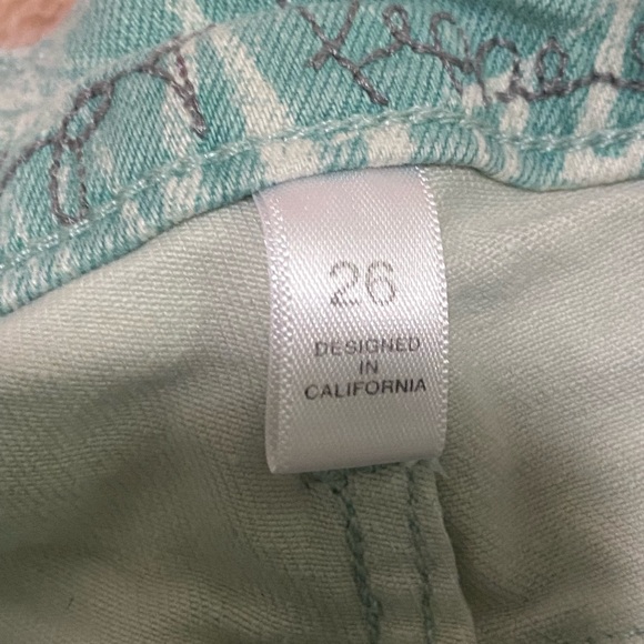 Blue Palm Print Summer Jean Shorts - Picture 4 of 5